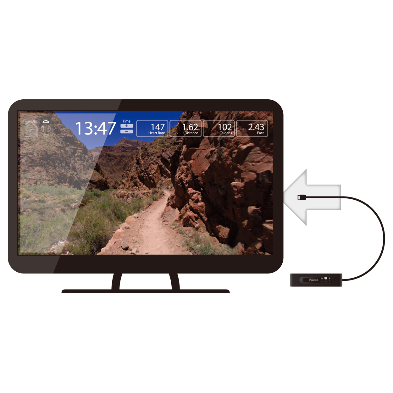 Passport-Media-Player-Vision-Horizon-Fitness-Laufbaender-Ergometer-Elliptical